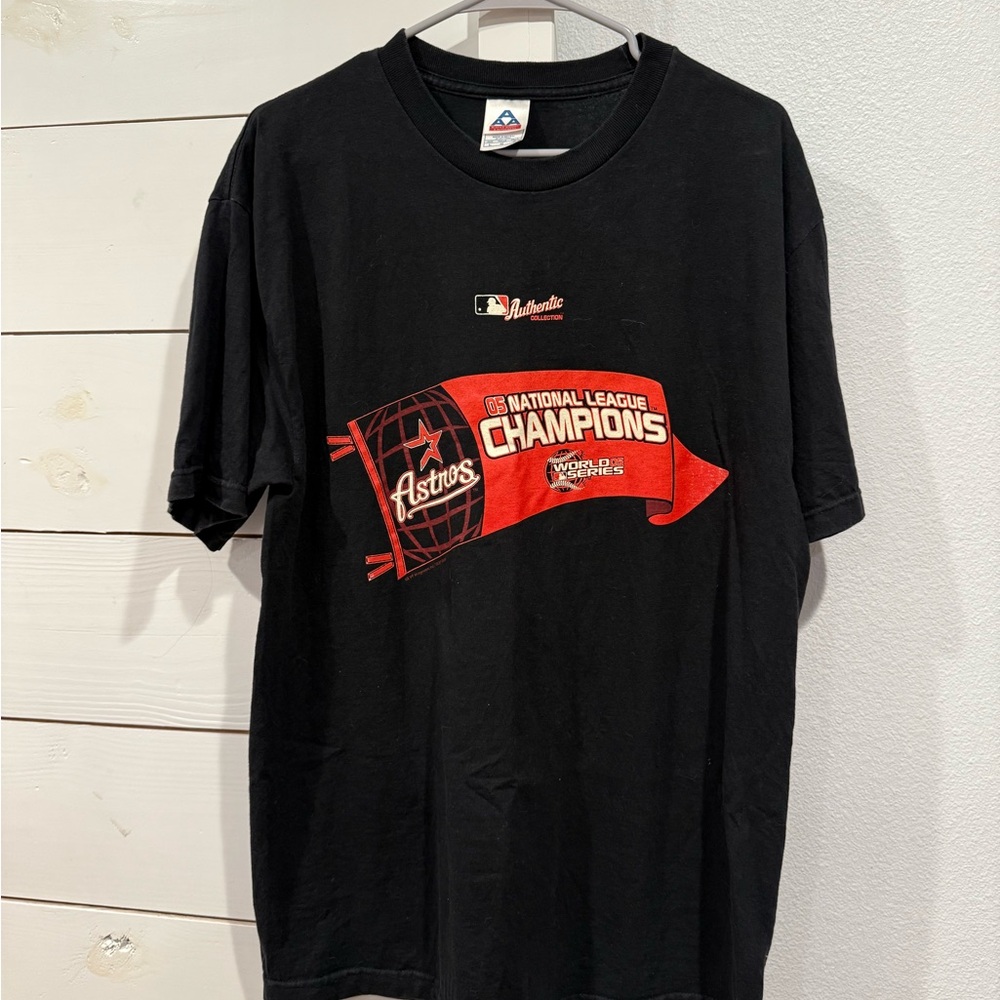 Active USA Black Crewneck Tee with Subtle Tag Detail